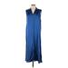 Vince Camuto Casual Dress V Neck Sleeveless: Blue Solid Dresses - Women's Size Small