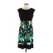 Perceptions Casual Dress Scoop Neck Sleeveless: Green Print Dresses - Women's Size 8