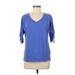 Talbots Short Sleeve T-Shirt: Blue Tops - Women's Size Medium