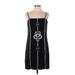 White House Black Market Cocktail Dress - Mini Square Sleeveless: Black Solid Dresses - Women's Size 10