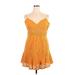 Fashion Nova Casual Dress - Mini Plunge Sleeveless: Orange Solid Dresses - New - Women's Size 1X