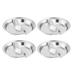 Bestonzon 4pcs Stainless Steel Round Divided Seasoning Plates Seasoning Holders for Home