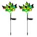 2-piece solar Christmas tree equipped with outdoor Christmas decoration LED Christmas lights outdoor Christmas road lights holiday outdoor solar Christmas trees lawn garden and yard decoration