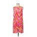 M Missoni Casual Dress - Mini High Neck Sleeveless: Pink Chevron/Herringbone Dresses - Women's Size 6