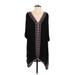 O'Neill Casual Dress - Shift Plunge 3/4 sleeves: Black Dresses - Women's Size Small