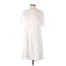 Theory Casual Dress - Mini High Neck Short sleeves: Ivory Solid Dresses - Women's Size Small