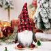 GROFRY Christmas Dwarf Doll Lovely Black Red Plaid Hat Standing Plush Doll Decoration Snowflake Printed Gnomes Plush Dolls Party Scene Ornament Home Decoration