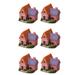 Miniature House Prop Christmas Decorations Ornaments 6 Pcs Resin Models Tiny Decorative