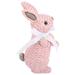 Rattan Rabbit Ornament Bunny Decor Resin Kitchen Decorations Glass Sculpture Model European Style Pink