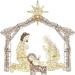 QIZONG 6ft Lighted Outdoor Nativity Scene Christmas Holy Family Yard Decoration w/ 190 LED Lights Stakes Zip Ties