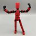 Action Figures Movable Doll Body Movable Mechanical Minifigure Model Toy For Action Figures Toys Gifts Game Gifts Drawing Model Photography Prop (Red)