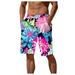 YUHAOTIN Cycling Shorts Men Padded Long Mens Summer Digital 3D Pineapple Printed Shorts Elasticated Waisted Beach Pants Summer Shorts The Big Short