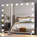 WAGEE Vanity Mirror with LED Lights 17 Dimmable LED Bulbs Makeup Mirror with Touch Control Table Or Wall Mount Slim Aluminium Frame for Perfect Makeup and Lashes.