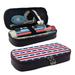 Balery American Patriotic Stars And Stripes Waterproof Pencil Case Pencil Pouch School Pencil Bag Portable Leather Pencil Case Travel Makeup Bag Large Capacity Toiletry Bag