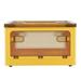 Folding Storage Box with Removable Wheels Small Stackable Storage Bins for Living Room Bedroom Yellow