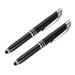 2pcs Light Flashlight LED Ballpoint Pen Prcatical Metal Writing Pen LED Light Pen for Office School ( Black )