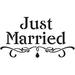 Just Married Stencil By Studior12 | Embellished Wedding Word Art - Small 8 X 5-Inch Reusable Mylar Template | Painting Chalk Mixed Media | Use For Journaling DIY Home Decor - STCL1173_1