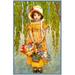 Girl Yellow With Flower Basket By Jessie Willcox Smith Counted Cross Stitch Pattern
