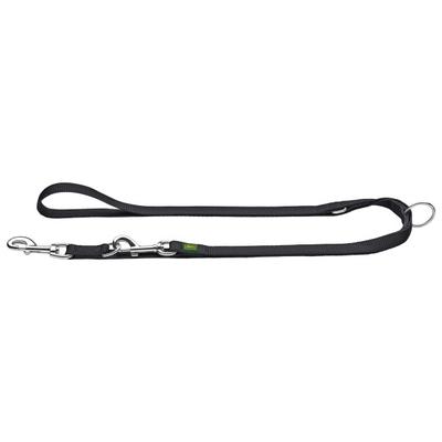 Hunter - Verstellbare Führleine Nylon - Hundeleine Gr Länge max. 200 cm - Breite 2,5 cm schwarz