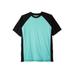 Men's Big & Tall Raglan sleeve swim shirt by KingSize in Heather Tidal Green Black (Size XL)