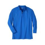 Men's Big & Tall Long Sleeve 1/4 Zip Mock Neck Swim Top by KingSize in Royal Blue (Size 5XL)