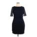 American Living Casual Dress - Sheath High Neck Short sleeves: Black Chevron Dresses - Women's Size 14