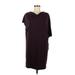 Vince. Casual Dress - Mini Cowl Neck Short sleeves: Burgundy Solid Dresses - Women's Size Medium