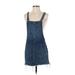 Tularosa Casual Dress - Mini Square Sleeveless: Blue Solid Dresses - Women's Size X-Small