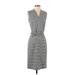 Ann Taylor Casual Dress - Sheath V Neck Sleeveless: Gray Dresses - Women's Size 0