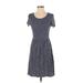 Old Navy Casual Dress - A-Line Scoop Neck Short sleeves: Blue Print Dresses - Women's Size X-Small