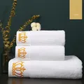 Serviette de bain blanche couronne brodée terrestre bouillettes de qualité serviettes de salle de