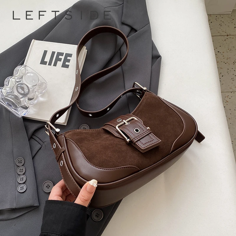 LEFTSIDE – sacs à bandoulière en cuir avec boucle de ceinture pour femmes, sacs à main et bourses sous les bras, dernière mode, hiver 2025
