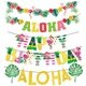 Décorations de fête hawaïenne guirlandes de flamants roses décoration de fête tropicale Luau