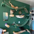 Meuble mural pour chat en bois et sisal étagères d'escalade escalier et échelle pont pour chat