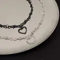 Collier d'épine en forme de cœur pour hommes et femmes pendentif en forme de cœur ins hip hop