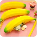 Porte-monnaie en silicone jaune drôle portable porte-monnaie multifonction étui à crayons sac