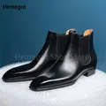 StephanBoots-Bottes en cuir pointues pour hommes Bottes britanniques Parker Bottes hautes Bottes