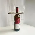 Porte-bouteille de vin et verre en bois étagère de rangement pour bouteille de vin de bureau