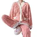 Ensemble de pyjama en velours à simple boutonnage pour femmes ensembles de pyjama en peluche lieux