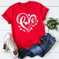 Maycaur-T-shirt imprimé coeur d'amour pour femme T-shirt décontracté T-shirt graphique femme