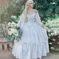 Robe de mariée victorienne en dentelle ivoire pour femme robe de Rhvintage longueur au sol