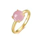 ALLNOEL-Bagues en argent regardé 925 pour femme pierre rose quartz rose plaqué or bijoux de