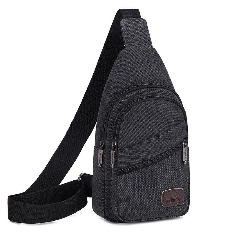 Xierya – sac à bandoulière en toile pour hommes, sac de sport résistant à l'usure, à la mode, pour l'extérieur, noir, sac à bandoulière décontracté pour hommes, sacoche de voyage