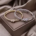 Bracelet à double fermeture avec nœud pour femme bijoux de luxe accessoires de mariage élégants