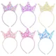 Couronne à paillettes double face pour enfants cerceau à cheveux scintillant bandeau de princesse