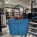 Michael Kors Bags | Michael Kors Jet Set Travel Leather Medium Double Pocket Tote Shoulder Bag $498 | Color: Blue | Size: Os