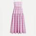 J. Crew Dresses | J. Crew, Tie-Back Tiered Poplin Midi Dress In Violet Plaid, Size 12 | Color: Pink | Size: 12