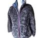 The North Face Jackets & Coats | Girls North Face Faux Fur Reversible Jacket/Gray Fur/ Blue/ Purple Print/ Sz Xl | Color: Blue/Gray | Size: Xlg