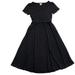 Lularoe Dresses | Lularoe Riley Empire Waist Midi Dress In Black Solid Size Medium | Color: Black | Size: M