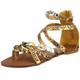 Buffalo 218409 metallic snake, Damen Sandalen/Fashion-Sandalen, gold, (gold 01), EU 42